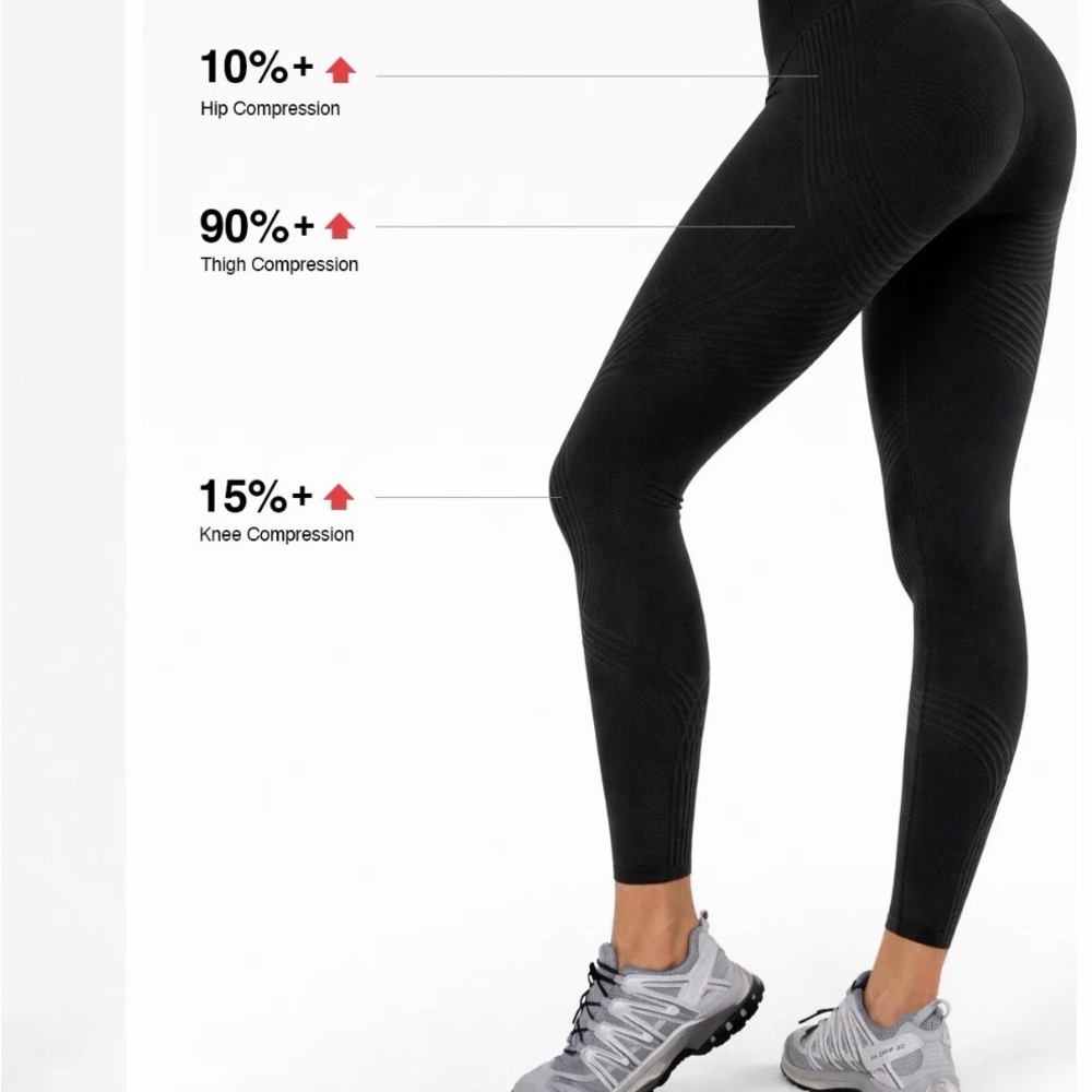 Doletics  Seamless High-Waist Compression 3D Leggings - Black
